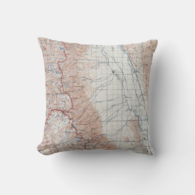Vintage Mount Whitney California Topographical Map Cushion (Front)