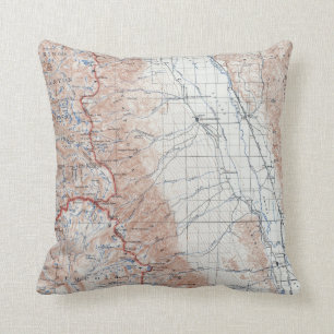 Vintage Mount Whitney California Topographical Map Cushion
