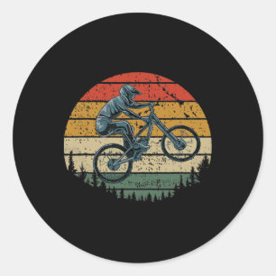 Vintage Mountain Bike Downhill Cycling Lovers Moun Classic Round Sticker