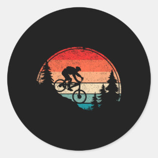 Vintage Mountain Bike Mtb Downhill Biking Cycling  Classic Round Sticker
