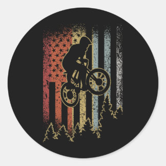 Vintage Mountain Bike Retro Biking  Classic Round Sticker