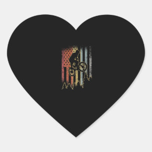 Vintage Mountain Bike Retro Biking Heart Sticker