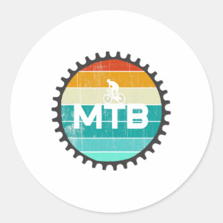 Vintage Mountain Bike - Retro Downhill Mtb Biking  Classic Round Sticker