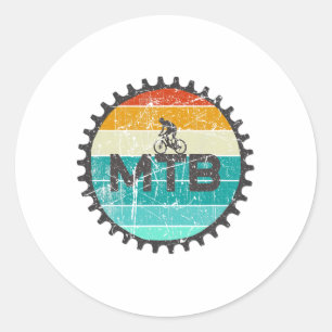 Vintage Mountain Bike - Retro Downhill Mtb Biking Classic Round Sticker