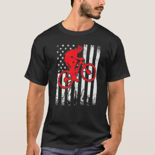 Vintage Mountain Bike Usa American Flag Cyclists T-Shirt
