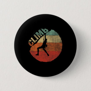 Vintage Mountain Climber Tee Rock Climbing 6 Cm Round Badge