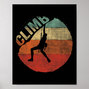 Vintage Mountain Climber Tee Rock Climbing  Poster