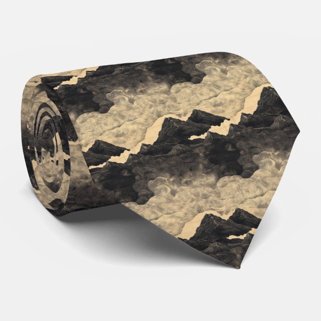 Vintage Mountain Clouds Landscape (2) Tie (Rolled)