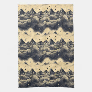 Vintage Mountain Clouds Landscape (3) Tea Towel