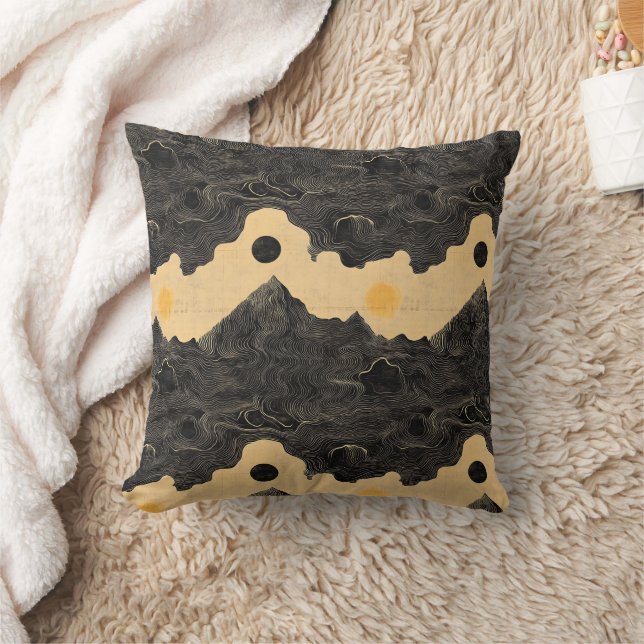 Vintage Mountain Clouds Landscape (4) Cushion (Blanket)
