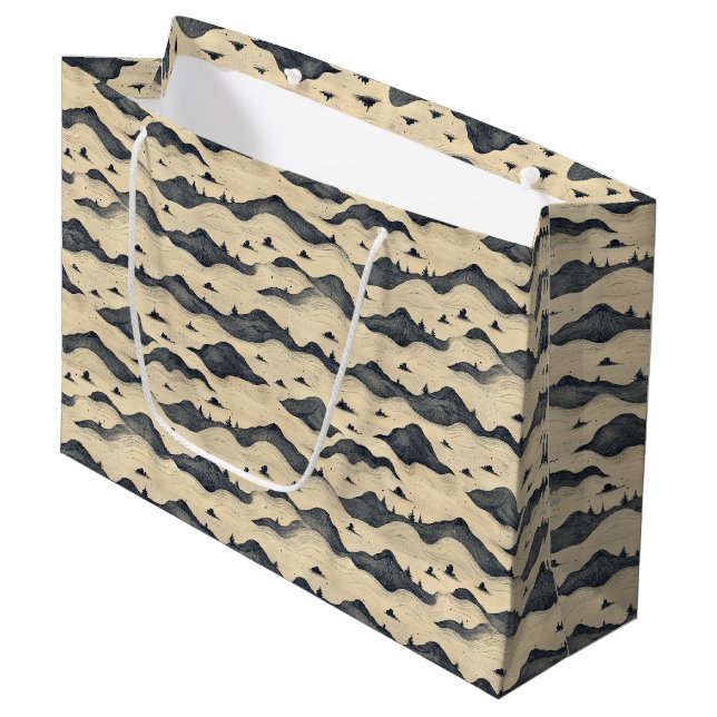 Vintage Mountain Clouds Landscape (8) Large Gift Bag (Front Angled)