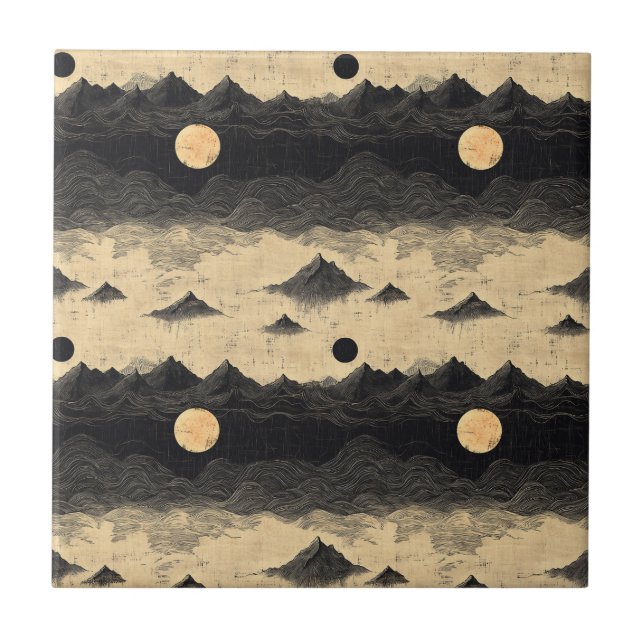Vintage Mountain Clouds Landscape (9) Tile (Front)