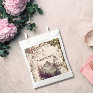 Vintage Mountain Forest Evergreen Tree Wedding Favour Bags