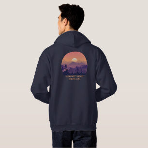 Vintage Mountain Forest Hiker's Sunset purple oran Hoodie