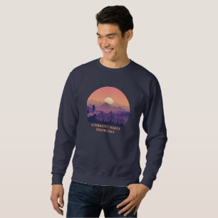 Vintage Mountain Forest Hiker's Sunset purple oran Sweatshirt