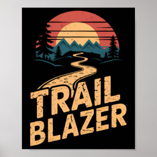 Vintage Mountain Hiker Trail Blazer Retro Hiking C Poster