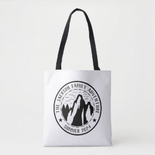 Vintage Mountain Logo Family Reunion Camping Trip Tote Bag