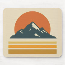 Vintage Mountain Mousepad – Retro Adventure Desk 