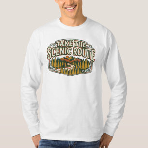 Vintage Mountain Road Trip Take the Scenic Route T-Shirt