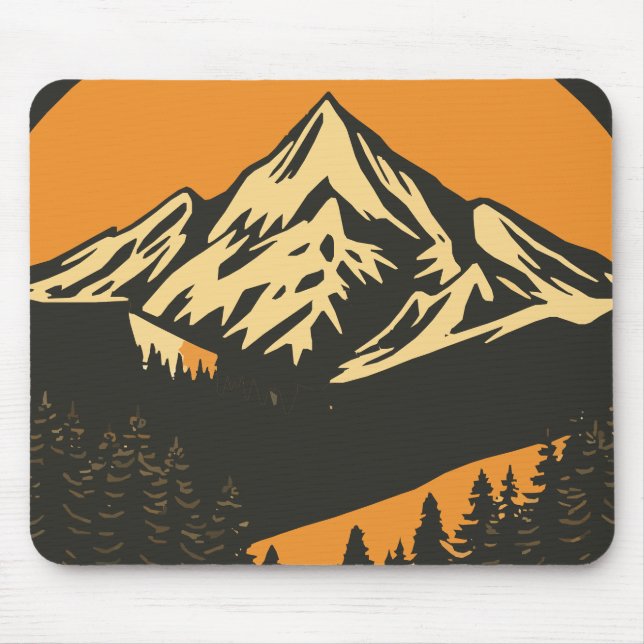 Vintage Mountain Sunset  Mouse Pad (Front)