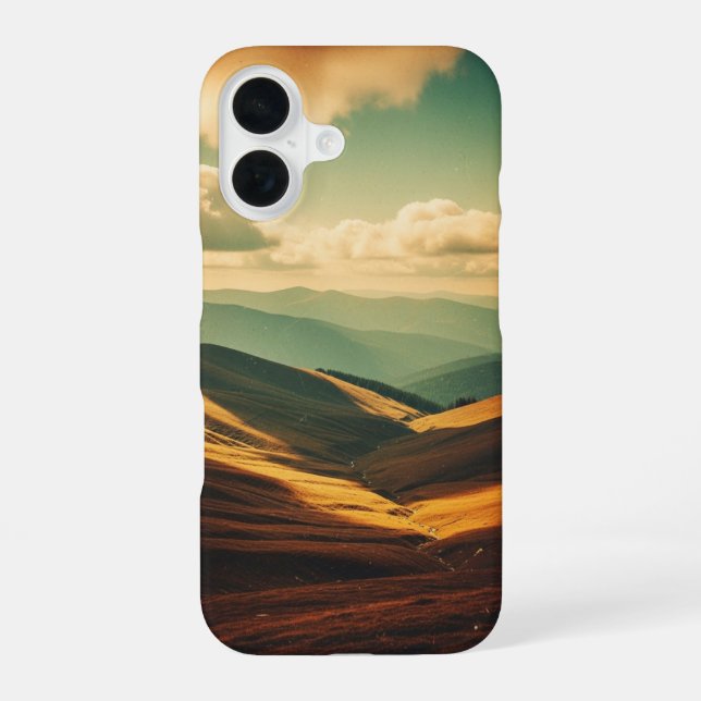 Vintage Mountain Valley iPhone 16 Case (Back)