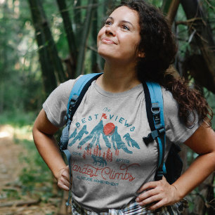 Vintage Mountain Wolf Climbing Hiking Outdoors T-Shirt
