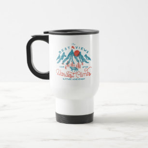 Vintage Mountain Wolf Climbing Hiking Outdoors Travel Mug