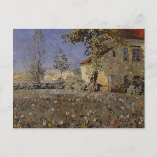 Vintage Mourier-Petersen House in Garden Postcard (Front)