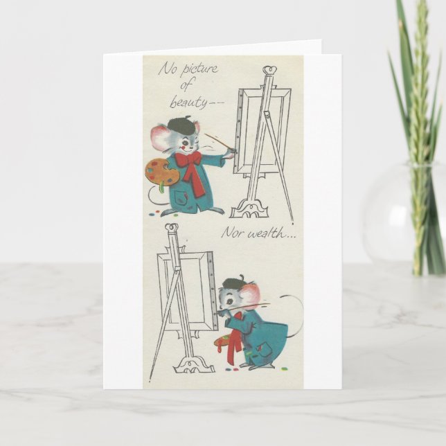 Vintage "Mouse Artist" Get Well Card (Front)