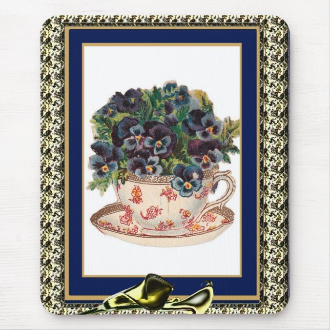 Vintage Mousepad Violet Floral 2 (Front)