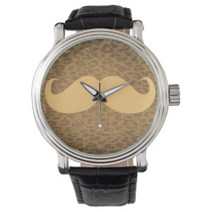 Vintage Moustache on Leopard Watch
