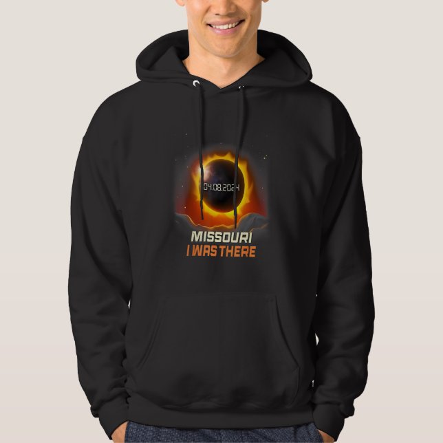 Vintage Moutains Total Solar Eclipse 2024 Missouri Hoodie (Front)