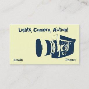 Vintage Movie Camera Business Card