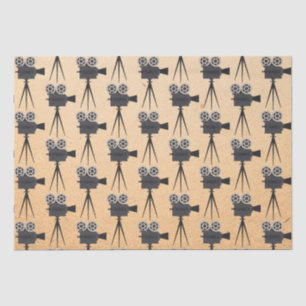 Vintage Movie Camera Pattern Tissue Paper