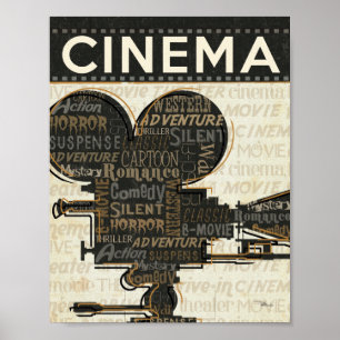 Vintage Movie Camera Poster