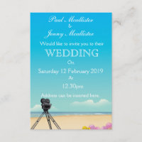 Vintage Movie Camera Wedding invite