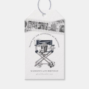 Vintage Movie Night Adult Birthday Gift Tags