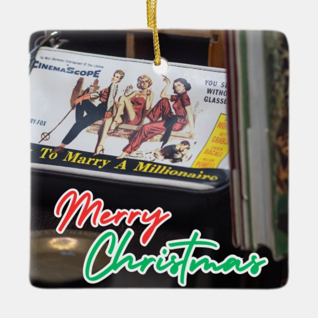 Vintage Movie Poster  Ceramic Ornament (Front)