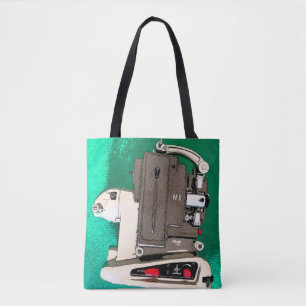Vintage movie projector tote bag