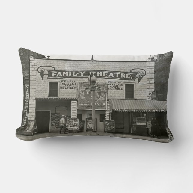 Vintage Movie Theatre Family Cinema Lumbar Cushion (Front)