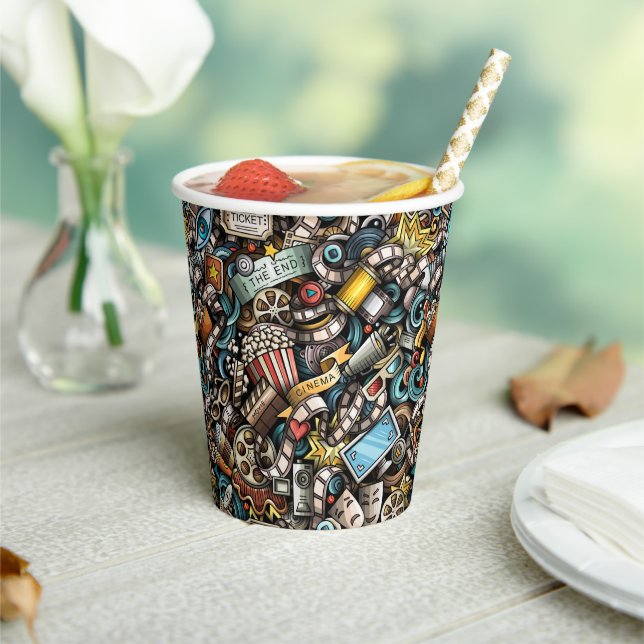 Vintage Movie themed birthday Party  Paper Cups (Insitu)