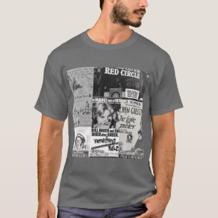 Vintage Movies Black White Montage 7 funny T-Shirt