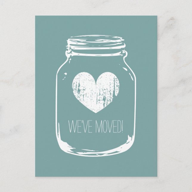 Vintage moving postcards with rustic mason jar (Front)