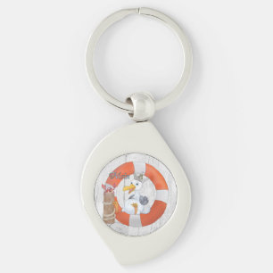 Vintage Möwe im Ring Key Ring