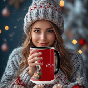 Vintage Mr and Mrs Claus Christmas Couple Newlywed Mug