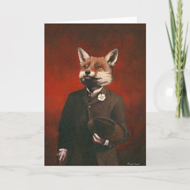 Vintage Mr Fox Greetings Card (Front)