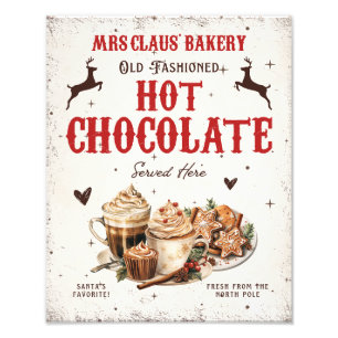 Vintage Mrs. Claus’ Bakery Hot Chocolate Christmas Photo Print