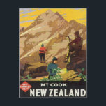 Vintage Mt.Cook New Zealand Postcard<br><div class="desc">Mt.Cook New Zealand Island Vintage Travel Art Vintage nostalgic colourful illustrations of old-time elegant hotels and luxurious resorts from around the world. Our collection of artwork visits tourists destinations from Old time travel posters and luggage labels present lush landscapes, soaring city and exotic scenery of worldwide tourist spots Asia and...</div>