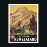 Vintage Mt.Cook New Zealand Postcard<br><div class="desc">Mt.Cook New Zealand Island Vintage Travel Art Vintage nostalgic colourful illustrations of old-time elegant hotels and luxurious resorts from around the world. Our collection of artwork visits tourists destinations from Old time travel posters and luggage labels present lush landscapes, soaring city and exotic scenery of worldwide tourist spots Asia and...</div>