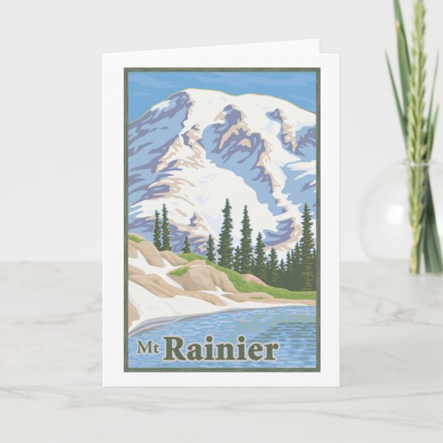 Vintage Mt. Rainier Greeting Card (Front)